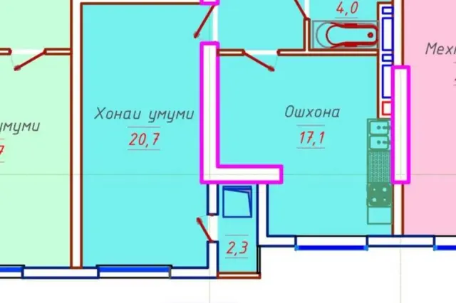 1-комн. квартира, 59 м², 15/16 эт., Шоҳмансур, Душанбе (Шоҳмансур)