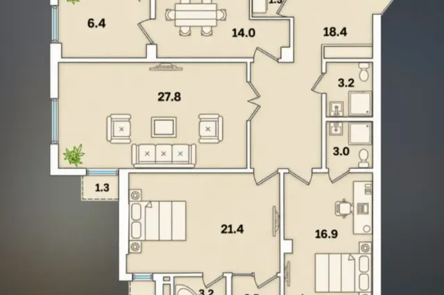 3-комн. квартира, 120 м², 19/19 эт., Сино, Душанбе (Сино)