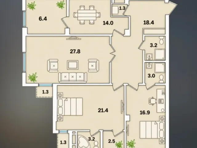 3-комн. квартира, 120 м², 19/19 эт., Сино, Душанбе (Сино)
